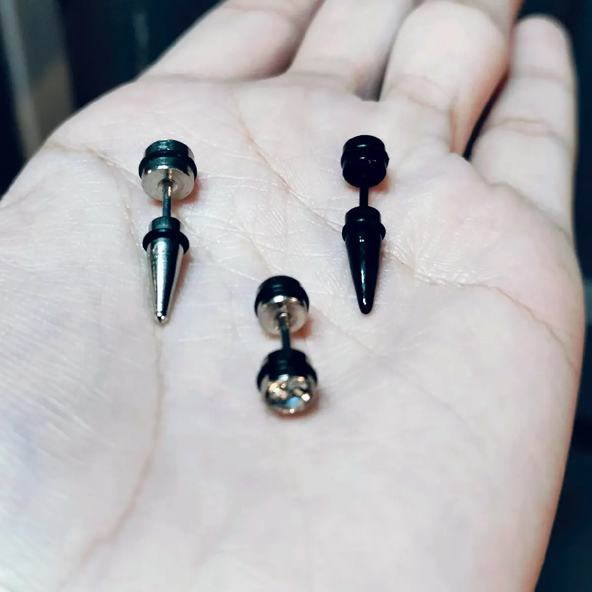 Anting Barbel Permata Tindik Piercing Payung Runcing