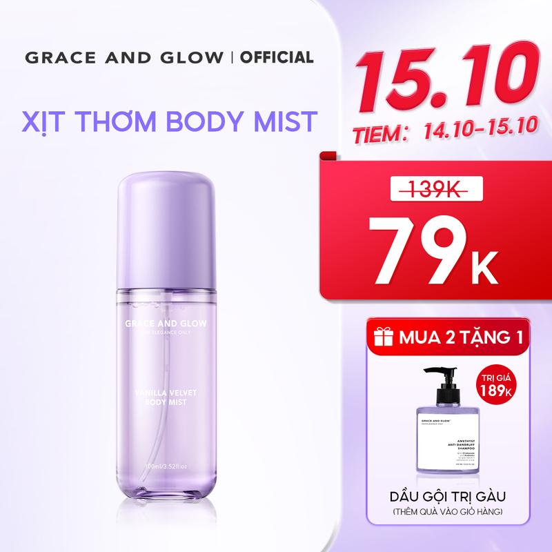 Xịt thơm Body Mist hương Black Opium Grace and Glow Body Mist 100ml lưu hương thơm mát