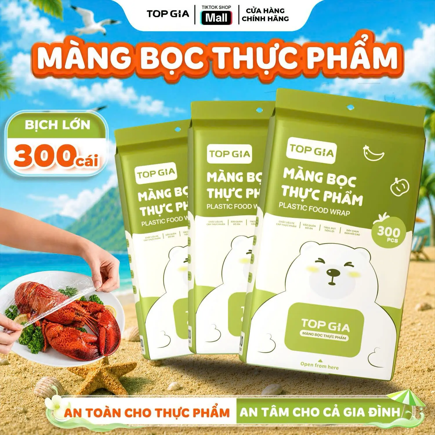 [BẢN NÂNG CẤP MÙA HÈ - SIÊU RẺ] Màng Bọc Thực Phẩm TOP GIA Treo Tường Dạng Rút (Tặng Móc Treo) An Toàn Tiện Lợi, Có Chun Co Dãn Đa Chiều Siêu Dai Chất Liệu PE Dày Bền Chống Bay Mùi Giữ Mới Thực Phẩm MangBocThucPhamCoGian (MBTP)