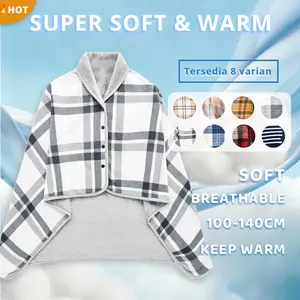 Wearable Blanket Selimut Jubah Dewasa 100x140 Stylish Ringan Lembut Halus Hangat Jaket Multifungsi Motif Bisa Dipakai Di Rumah Kantor Traveling Bisa Dicuci