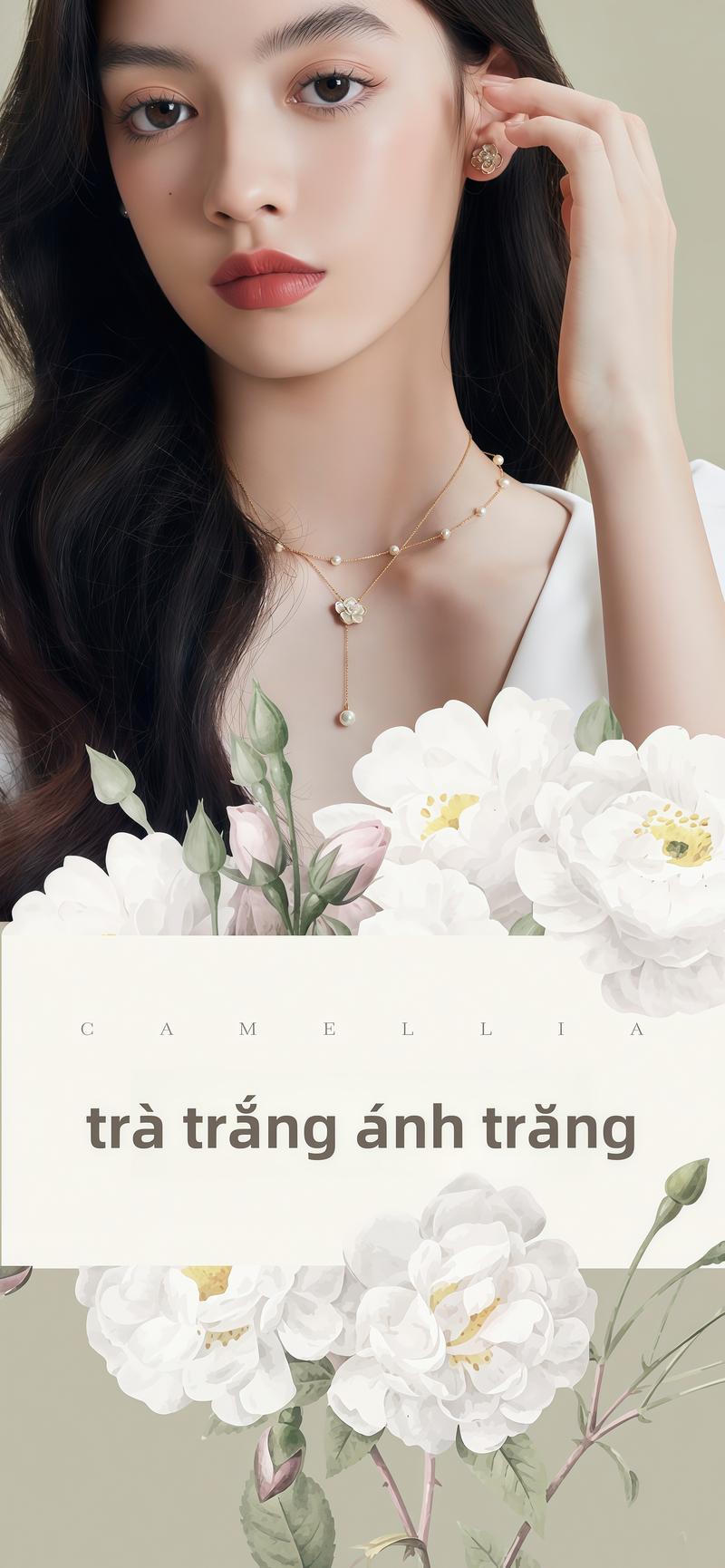 Product Introduction of Dây chuyền ngọc trai hai lớp hoa trà cho nữ 2025 mới phổ biến ngách cao cấp dây chuyền xương đòn nhẹ sang trọng dây chuyền áo len 0