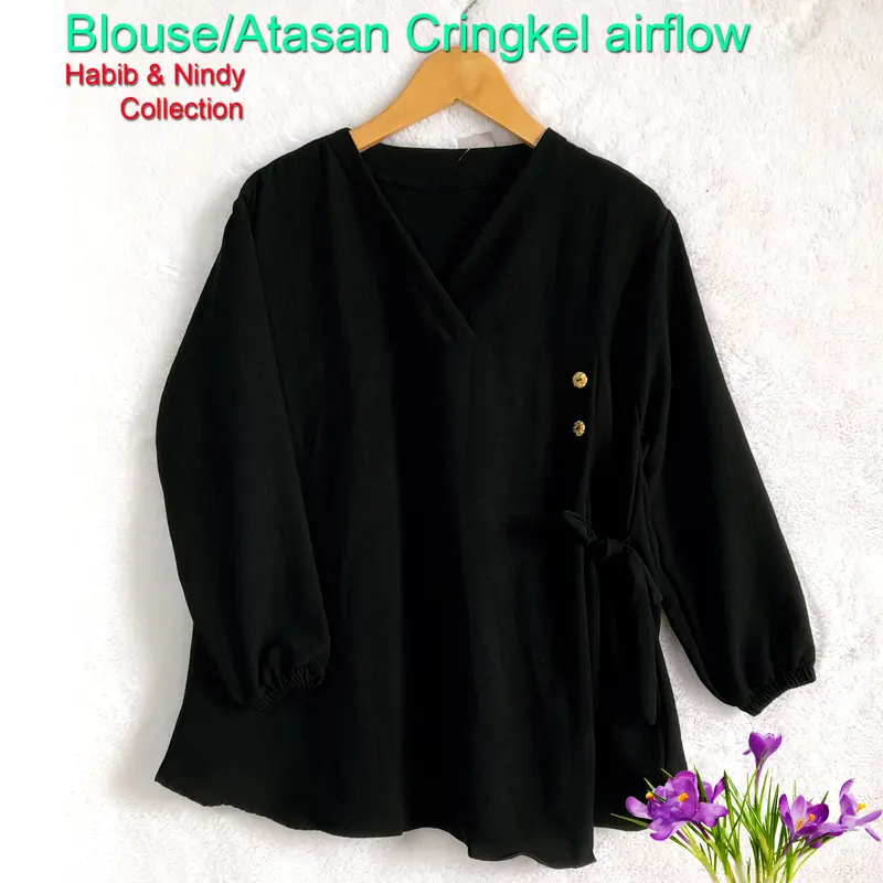 Pakaian wanita atasan blouse Cringkel airflow remaja dewasa model terbaru kekinian yang lagi viral Baju Cantik Simple Nyaman 2