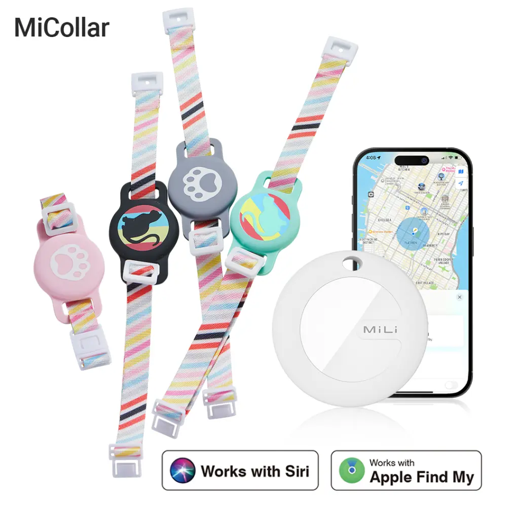 MiTag Smart Pet Collar Smart Bluetooth Pet Collar Tracker Pelacak GPS MFi-Certified untuk iOS, kunci hewan hewan kendaraan kucing dan anjing. Prevensi kehilangan bagi anak-anak yang lebih tua dan bagasi