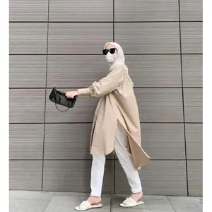 kemeja tunik katun linen - tunik wanita terbaru tunik kancing bahan katun linen kalem dan simpel ukuran standar - jumbo
