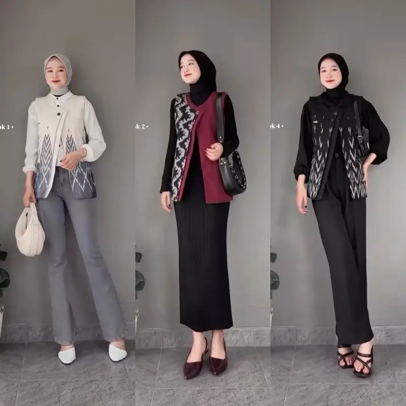 Vest Tenun Cantika-Vest Kantor Murah-Outfit Casual Kantor
