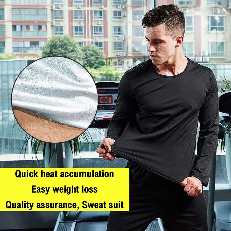 Product Introduction of M-5XL Sauna Suit Sweat Suit for men track suit sauna jacket running Exercise Gym Anti-Rip Suit Plus Size 60
