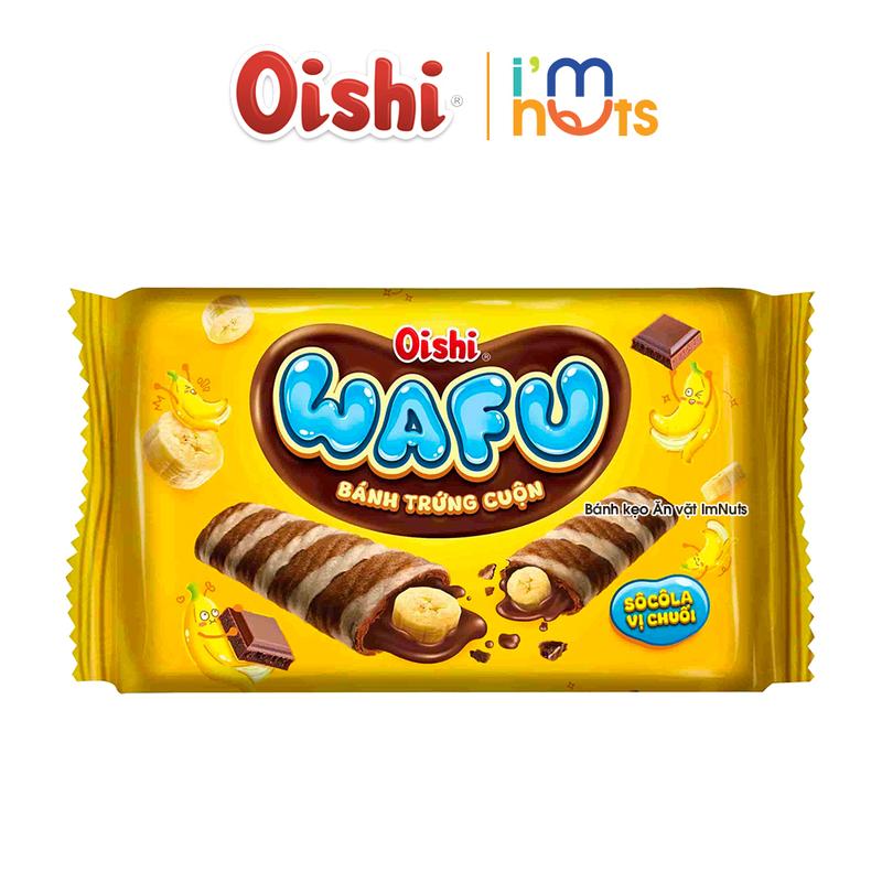 Bánh Trứng Cuộn Oishi Wafu Đủ Vị Socola Chuối Và Kem Dừa 80g