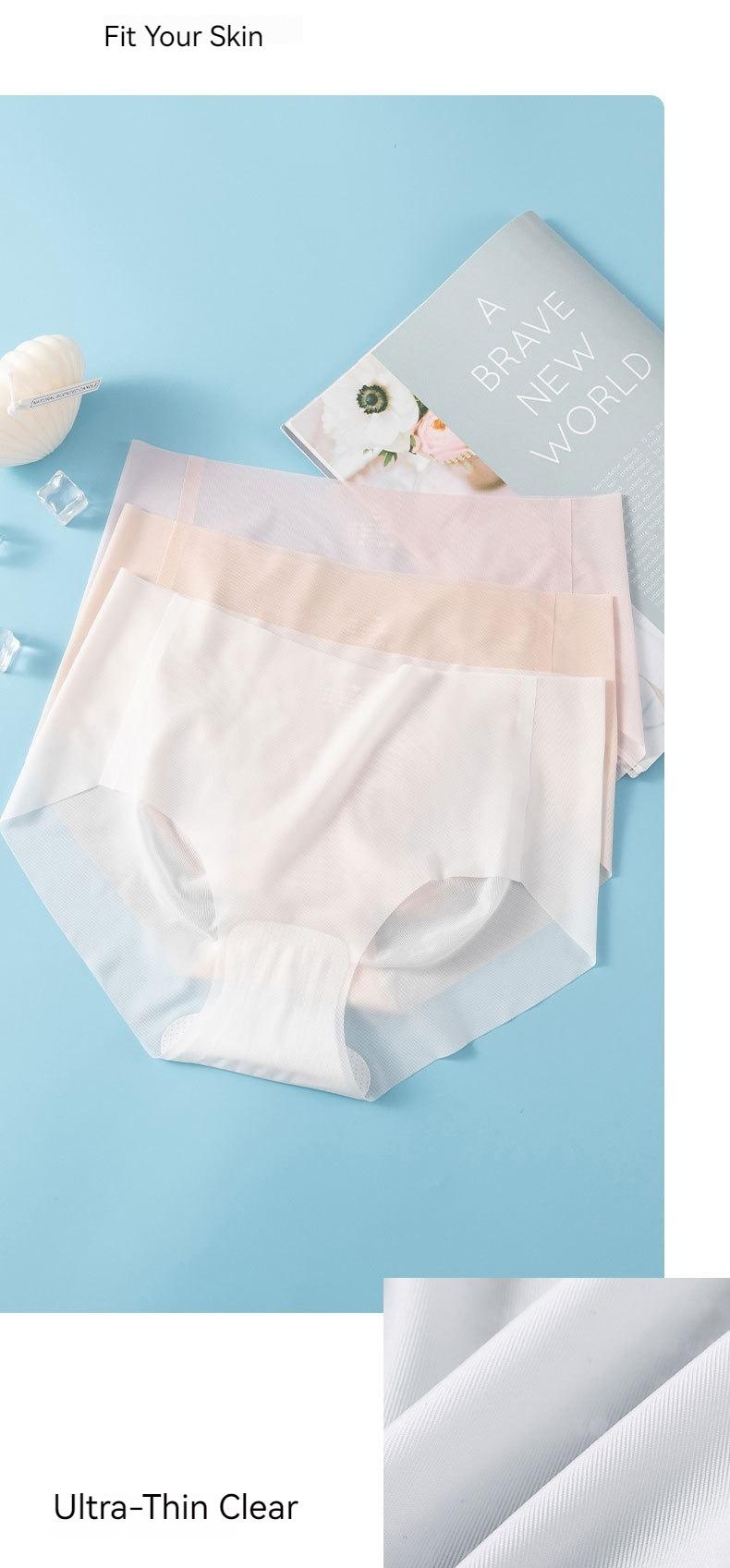 Product Introduction of Ice Silk Seamless Panties Women's Summer Ultra-Thin Nude Feel Quick-Drying Loose Soft Pants 3D Peach Hip Fitness Yoga Briefs 7