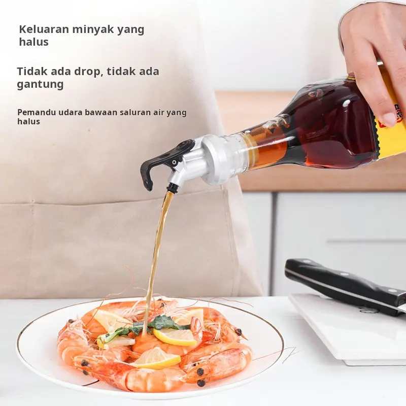 Sumbat Botol Bumbu Sumbat Melengkung Multifungsi Dapur Nosel Minyak Sumbat Botol Cuka Minyak Panduan Udara Sumbat Botol Minyak Universal Sumbat Botol Minyak Anggur 1