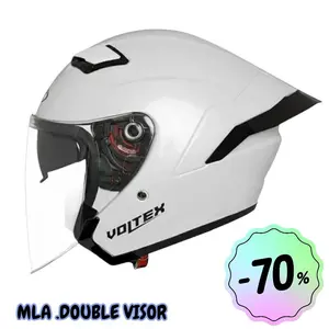 Voltex Helm Half Face MLA Double Visor SMOKE CLEAR & Bening Desain Kekinian Trendy Bisa COD Terbaru untuk Motorcycles