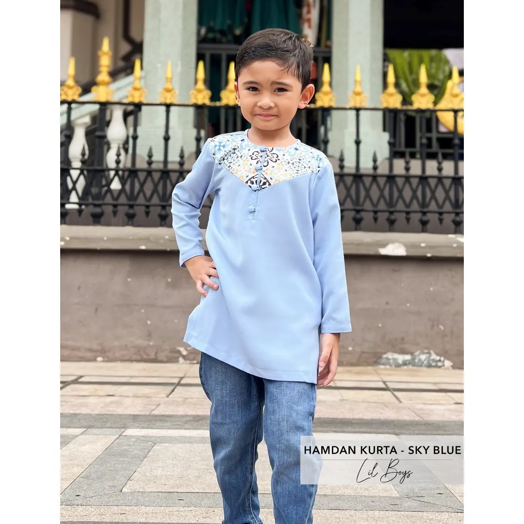 Hamdan Kurta Kids | Sky Blue