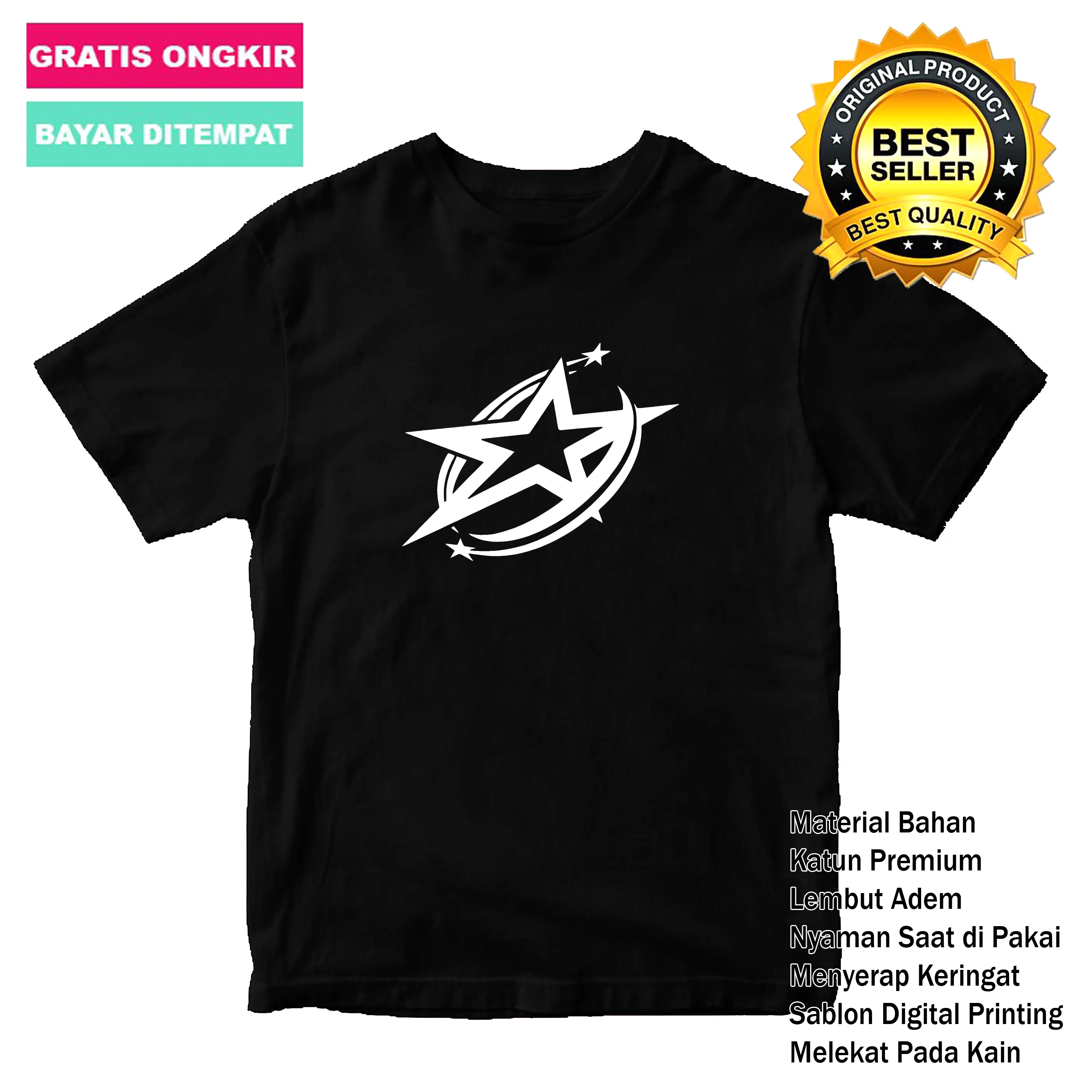 Baju# Kaos# Anak Motif Logo BINTANG Elegance Berbahan Katun 30s Fashion
