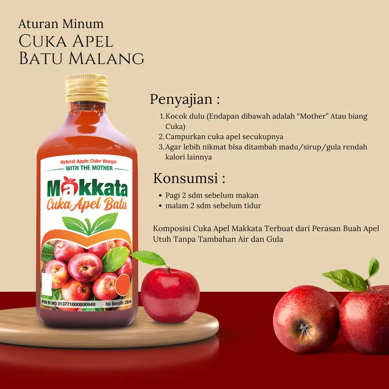 Makkata Cuka Apel Organic Apple Cider Vinegar With The Mother Masakan Rice 2