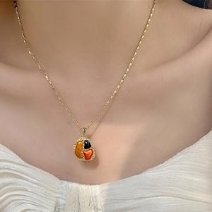 Kalung Padanan Warna, Gaya Vintaj Perancis, Reka Bentuk Unik, Aksesori Loket Rantai Kolar, Barang Kemas Musim Panas, Rantai Hoodie Bergaya, Aksesori Wanita Jewelry Necklaces Genshin Matte