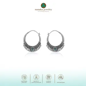 Anting Hoop Wanita Perak 925 Koleksi Bohemian Sunaka Jewelry