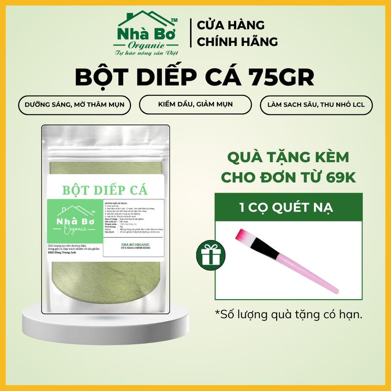 Bột Diếp Cá 75Gr | Nhà Bơ Organic - Hỗ trợ giảm mụn, kiềm dầu