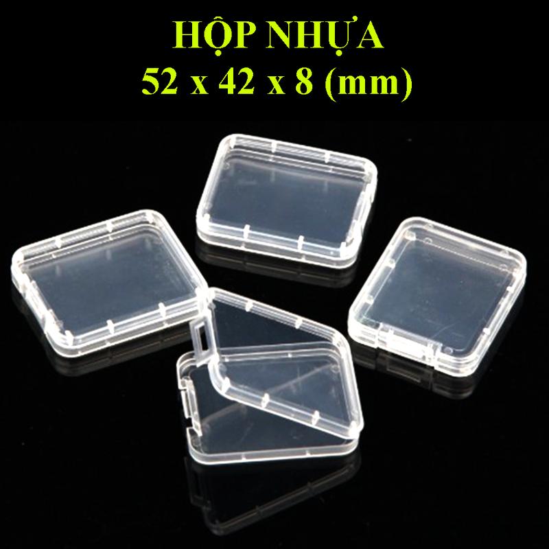 Combo 10 Hộp Nhựa Mini 52x42x8 (mm) có khóa cài-Hộp đựng SIM, Thẻ Nhớ, Linh Kiện, Phụ Kiện nhỏ ...