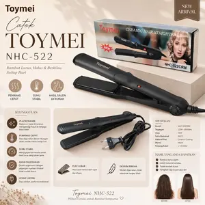 Catokan Rambut Toymei NHC 522 Black Hitam Murah Catok Rambut Pelurus Portable Catok Ceramic Hair Straightener