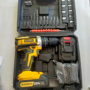 【24 Shipping】 SOARFLY 1588VF baterai lithium Mesin Bor 1800r/min Cordless Drill lmpact Electric BatteryScrewdriver Wall 3 Mode Screwdriver Hammer DrillBits torsi