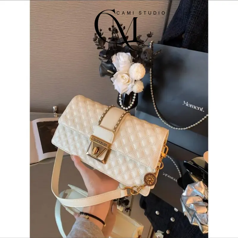 [TẶNG KÈM VÍ] Túi Xách Nữ BANEVANF Thời Trang Dáng Túi Đeo Chéo, Đeo Vai Họa Tiết Ô Trám, Chất Liệu Da Cao Cấp Dung Tích Lớn 9086-1 Bag Da 5