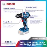 Gambar Bosch GSR 185 LI Cordless Drill 13mm Mesin Bor Kayu & Besi 18V Set GSB 185-LI dari Bosch Tools Authorized DNY Kota Surabaya 5 Tokopedia