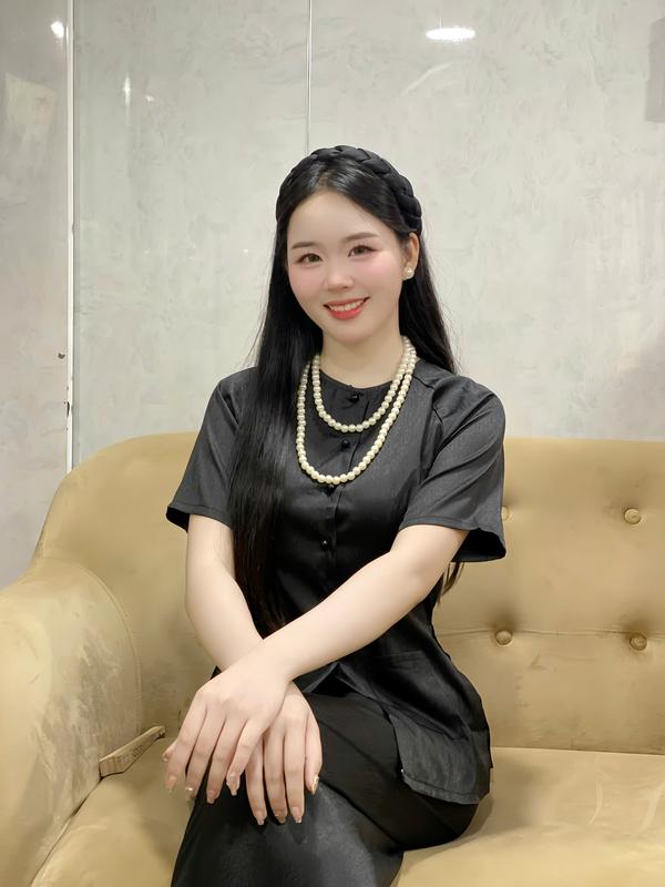 Xưởng May Hân Nguyễn - B.A145 - Bộ Áo Bà Ba Tay Ngắn Gấm Vân Xước QUẦN GẤM XƯỚC Cổ Tròn Nút Bọc Cài Nút