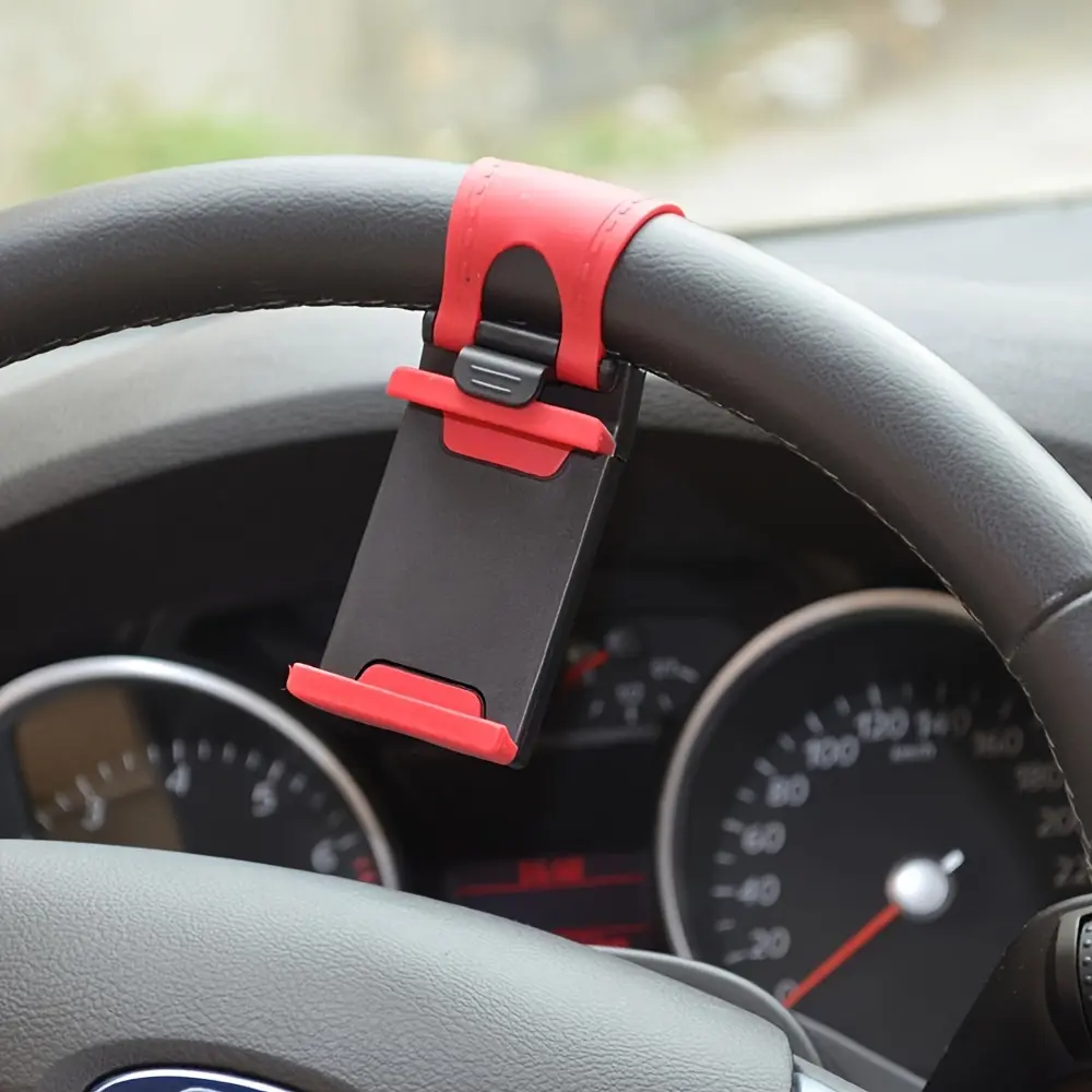 1pcs Universal Car Steering Wheel Clip Phone Holder,Portable  Bike Clip Mount Phone Holder For iPhones Samsung Huawei Mobile Phone GPS