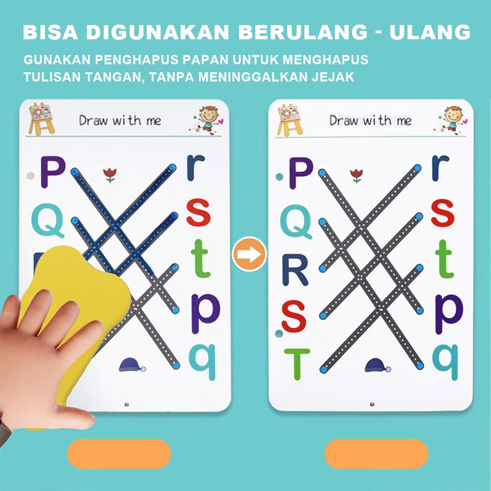 【COD】Magical Tracing Workbook 200 /136/64/50 Halaman Reusable Mainan Edukasi Menggambar