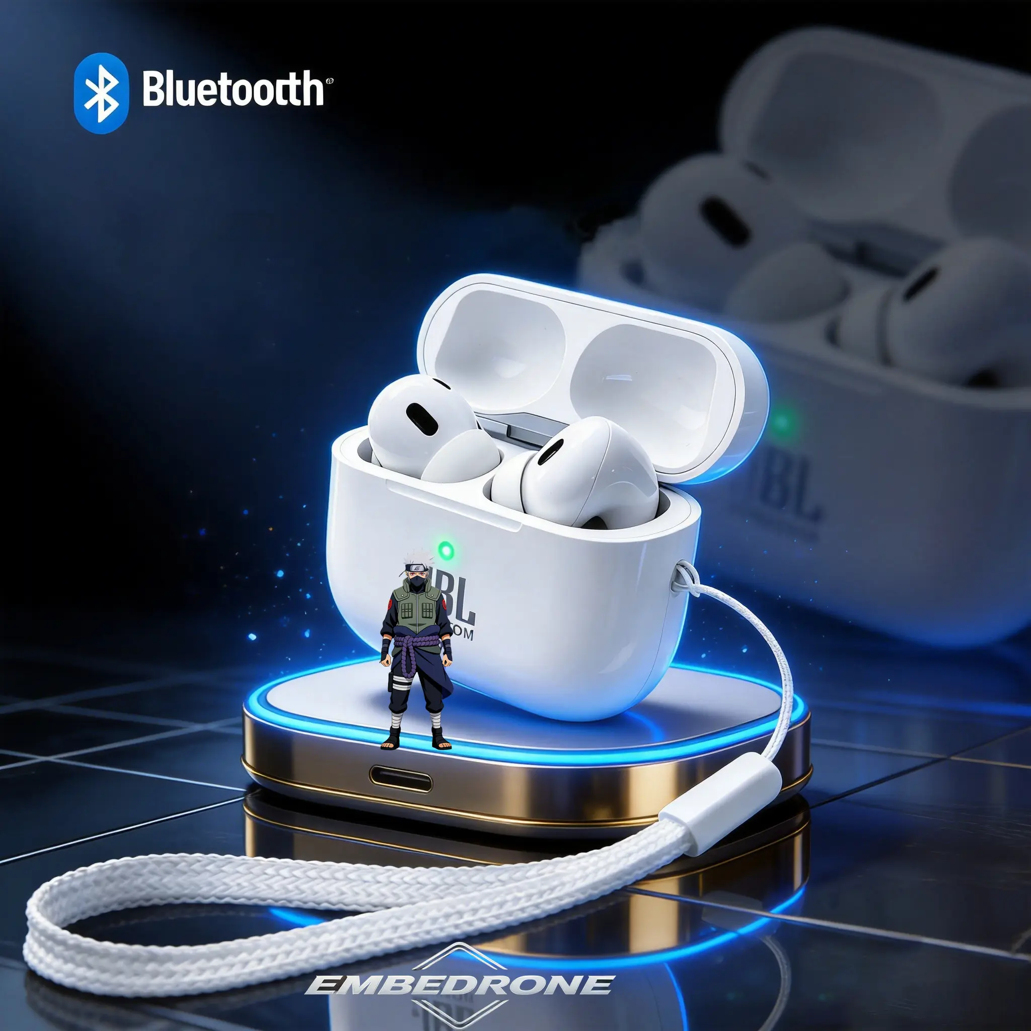 embedrone T7 Earphone Bluetooth Nirkabel True Wireless, Anti Air Dalam, Baterai Tahan Lama, TWS, Suara Bass Kuat, Audio Surround 3D, Peredam Suara Cerdas, Gaming Kompetitif, Mendukung Panggilan, Musik, Olahraga, Earphone Bluetooth Nirkabel