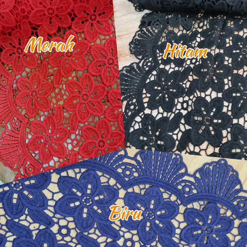 Renda Ziper Timbul Bordir,Renda gyper Mewah Harga per 1 meter 6