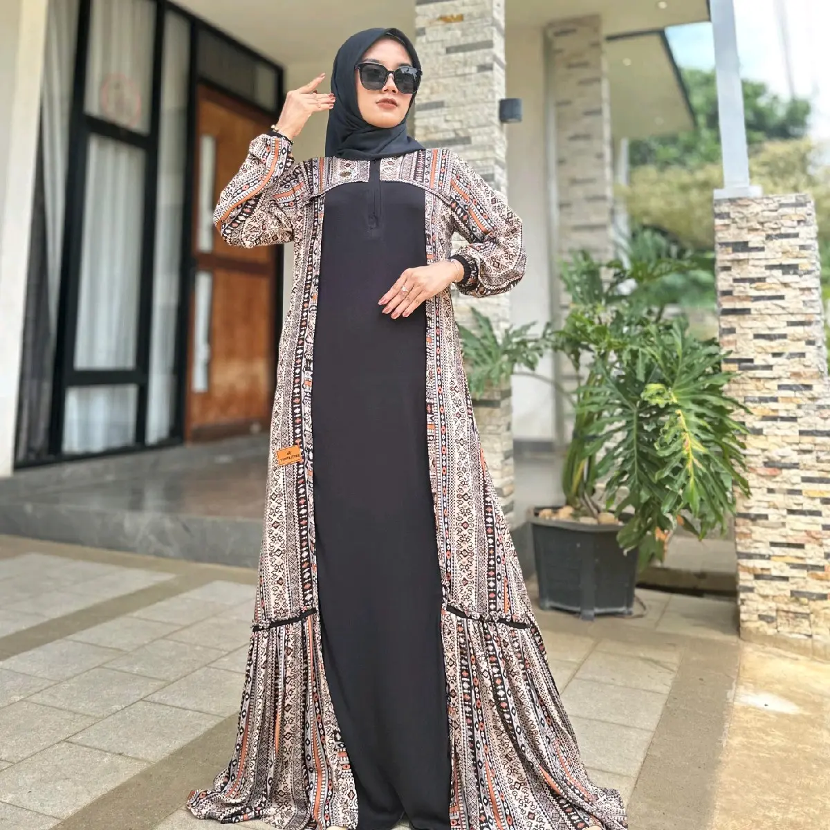 Koleksi Terbaru Gamis Rempel Motif Etnic by YunitaStore