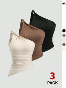 Top de color sólido para mujer, top sin mangas casual para uso diario, ropa de verano para damas, atuendos casuales para mujeres, top corto