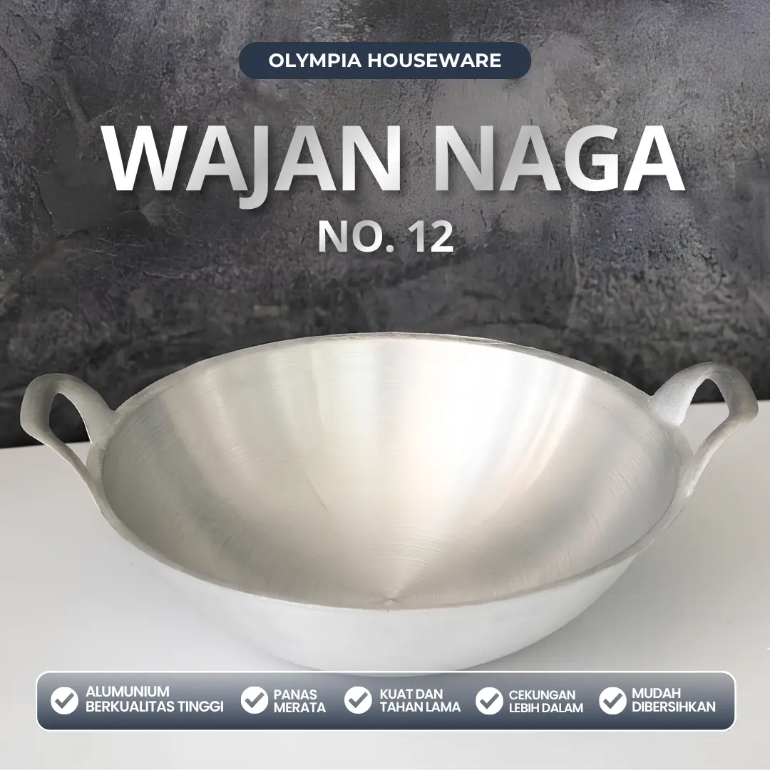 Wajan Aluminium Olympia Naga No 12 Wajan Goreng Tebal Cekung Aluminium