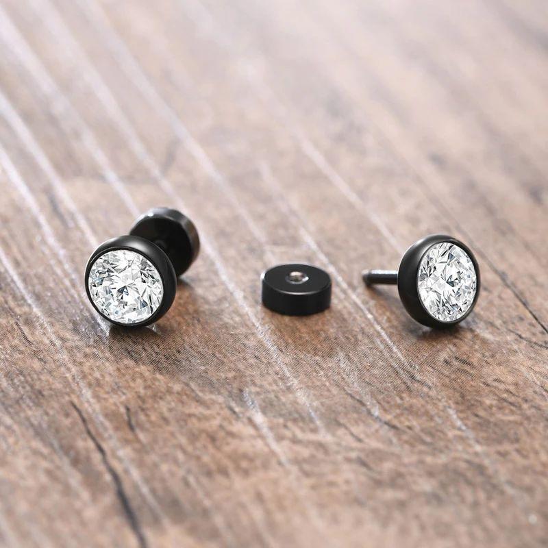 ANTING TINDIK MUTIARA RODA HITAM PRIA DAN WANITA Earrings Titanium