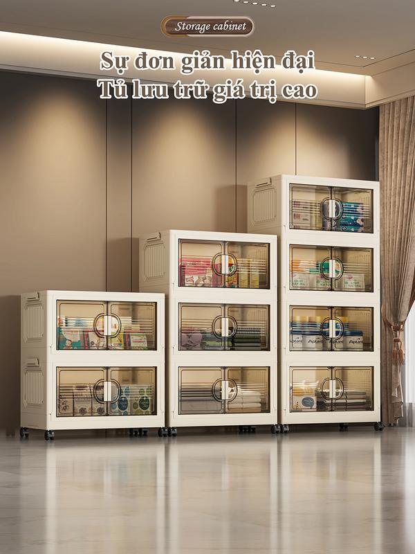 Tủ nhựa gập gọn rộng 65 cm, có thể sử dụng làm tủ lưu trữ trong bếp, tủ đựng đồ gia đình, phù hợp để lưu trữ sách vở, thực phẩm, dụng cụ nhà bếp, giày dép, quần áo, v.v. trong gia đình và văn phòng.