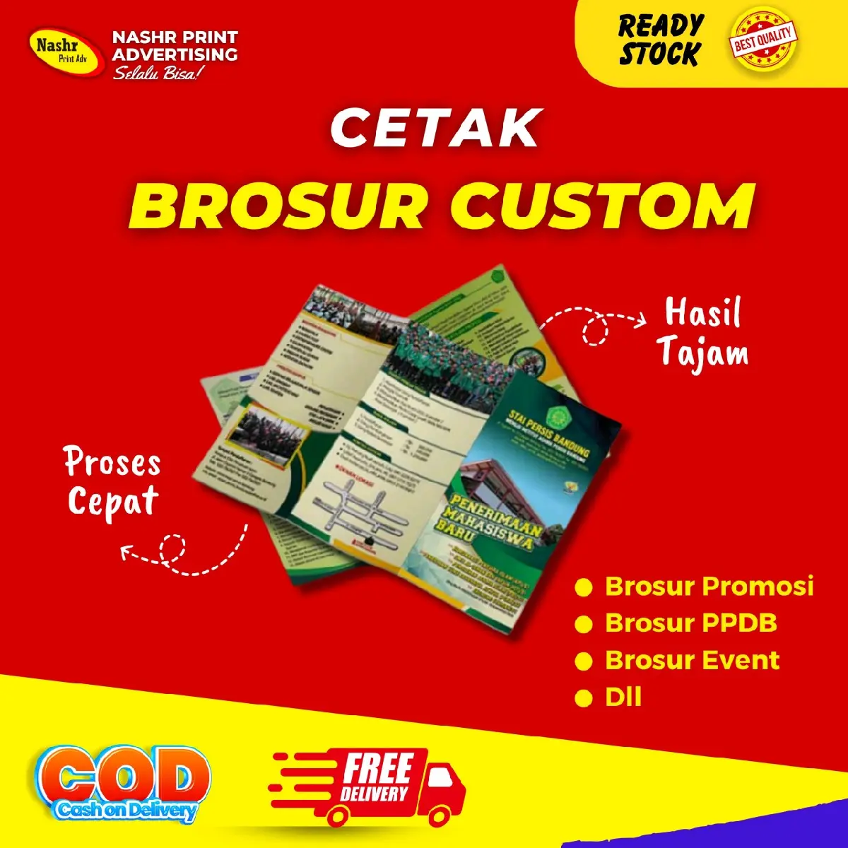 CETAK BROSUR CUSTOM I BROSUR A3 I BROSUR A4 I BROSUR A5 I BROSUR A6 I BROSUR 1 MUKA 2 MUKA