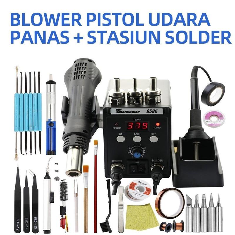 KELETOOL Soldering Gun SMD Rework Soldering Station 8586D+ 220V ...