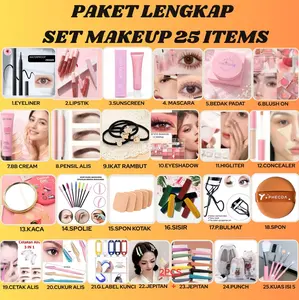 25 ITEMS PAKET  LENGKAP SET MAKEUP 25 ITEM
