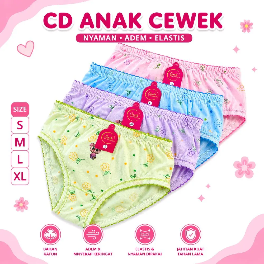 ( paket 12 pcs) celana dalam anak cewek katun celana dalam anak cewek usia 3/9 Tahun karakter lucu lucu motif celana katun anak perempuan dalam anak cewek cantik dalam carla