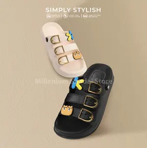 Sandal Selop Anak Perempuan Sendal Anak Cewek Anti Slip Aksesoris Huruf Hewan Bahan Karet EVA Rubber Size 24-35 H2510K-1 H2510T-1
