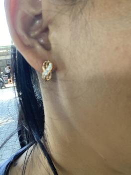 Product Review of Anting Clip Titanium Motif Angka Delapan Terbaru Earrings Anti Luntur from y**m 1