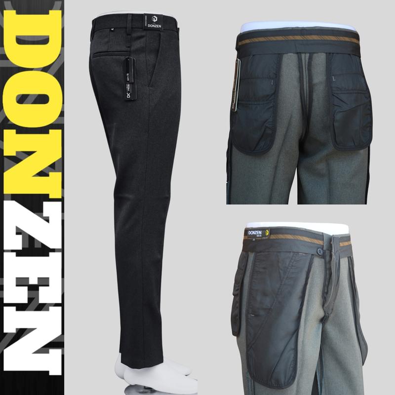 Celana Formal Pria Slim Fit Premium Quality DONZEN Model Elegan - Hitam Abu Tua Abu Muda Kantong Nyaman 2