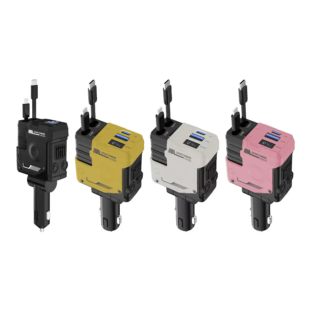 ที่ชาร์จแบตในรถแบบยืดไสลด์, ฟังก์ชั่น 4-in-1, อะแดปเตอร์ USB Type-C ชาร์จเร็ว, จอแสดงผลหน้าจอ, Supersky, Letusbuy Type C To Type C Type-C To Type-C
