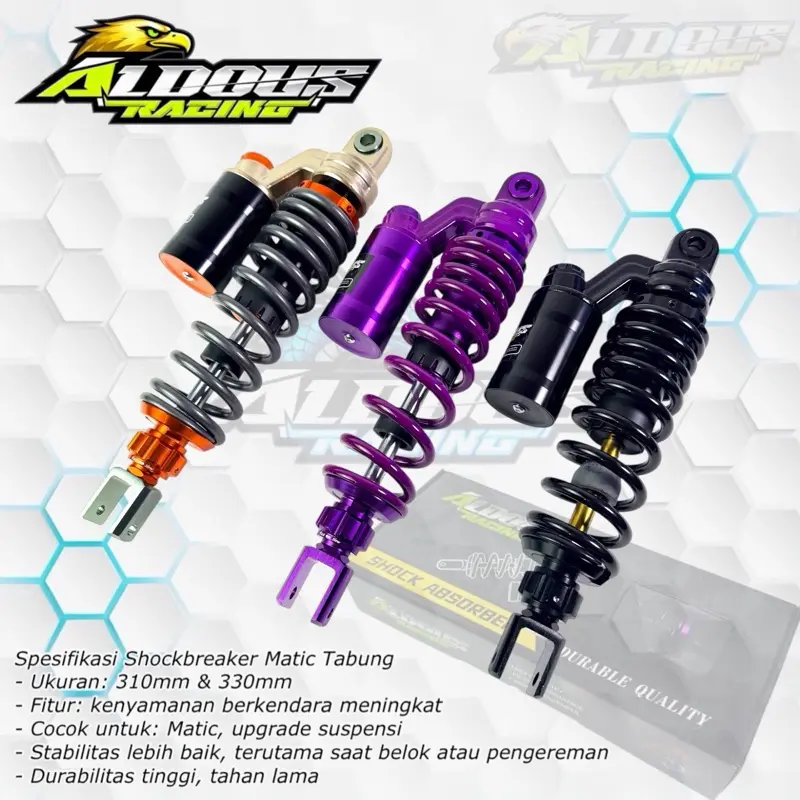 ALDOUS RACING SHOCKBREAKER FULL PURPLE LIMITED EDITION 310/330MM BEAT MIO SCOOPY VARIO110 FAZZIO XEON DLL