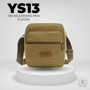 Joowon Tas Selempang Pria Fashion Slingbag Trendy - YS13 Kanvas Hitam
