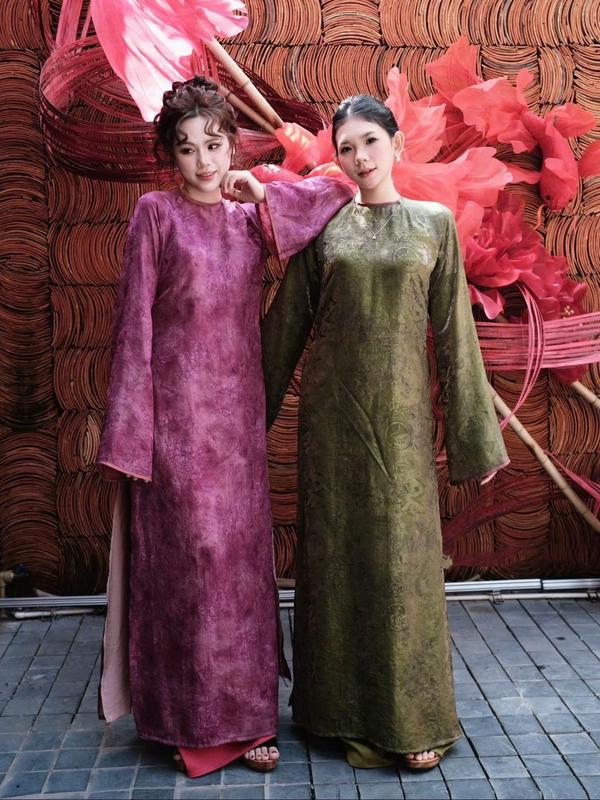  ME Design - Set Áo Dài Bạch Yến  mới  Sang Trọng ME136 Chất Vải Tơ Mềm Dày Dặn 4 Tà Kèm Quần Lụa Size SML Thoải Mái Thời Trang 