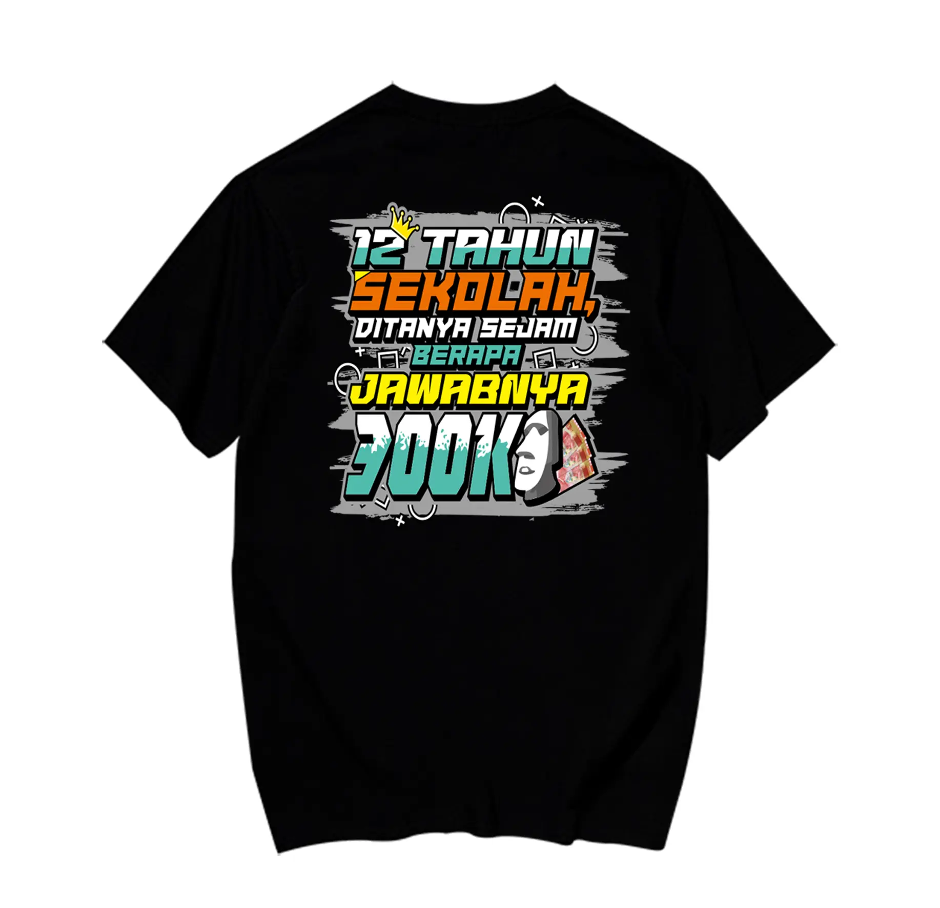Kaos Oblong Lengan Pendek T-shirt Pria murah RUGI DONG Atasan crew neck - Pilihan Warna dan Ukuran Tersedia - baju Dewasa Santai Cowok