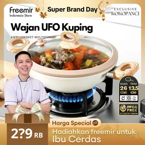 [XCLSV Kokopanci] freemir New Launch Wajan Presto 24 Cm Desain Dasar Melengkung Anti Lengket Knop Tutup Aesthetic Multifungsi Kitchenware