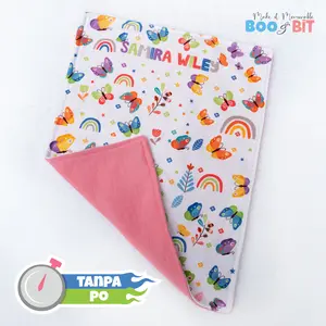 Boo and Bit | Selimut Bayi Perempuan | Custom Nama Tanpa PO