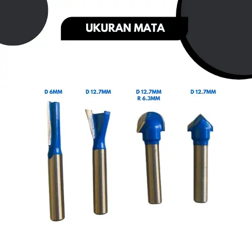 Mata Profil Kayu 1/4" Set 12pcs BELTER Mata Router Trimmer Bit 4